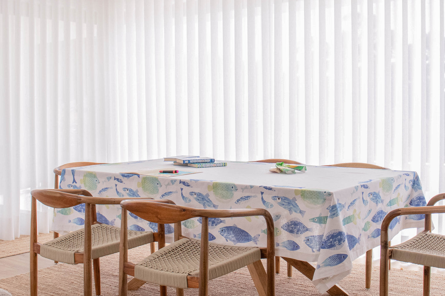 Toalha de Mesa - PEIXES AZUL