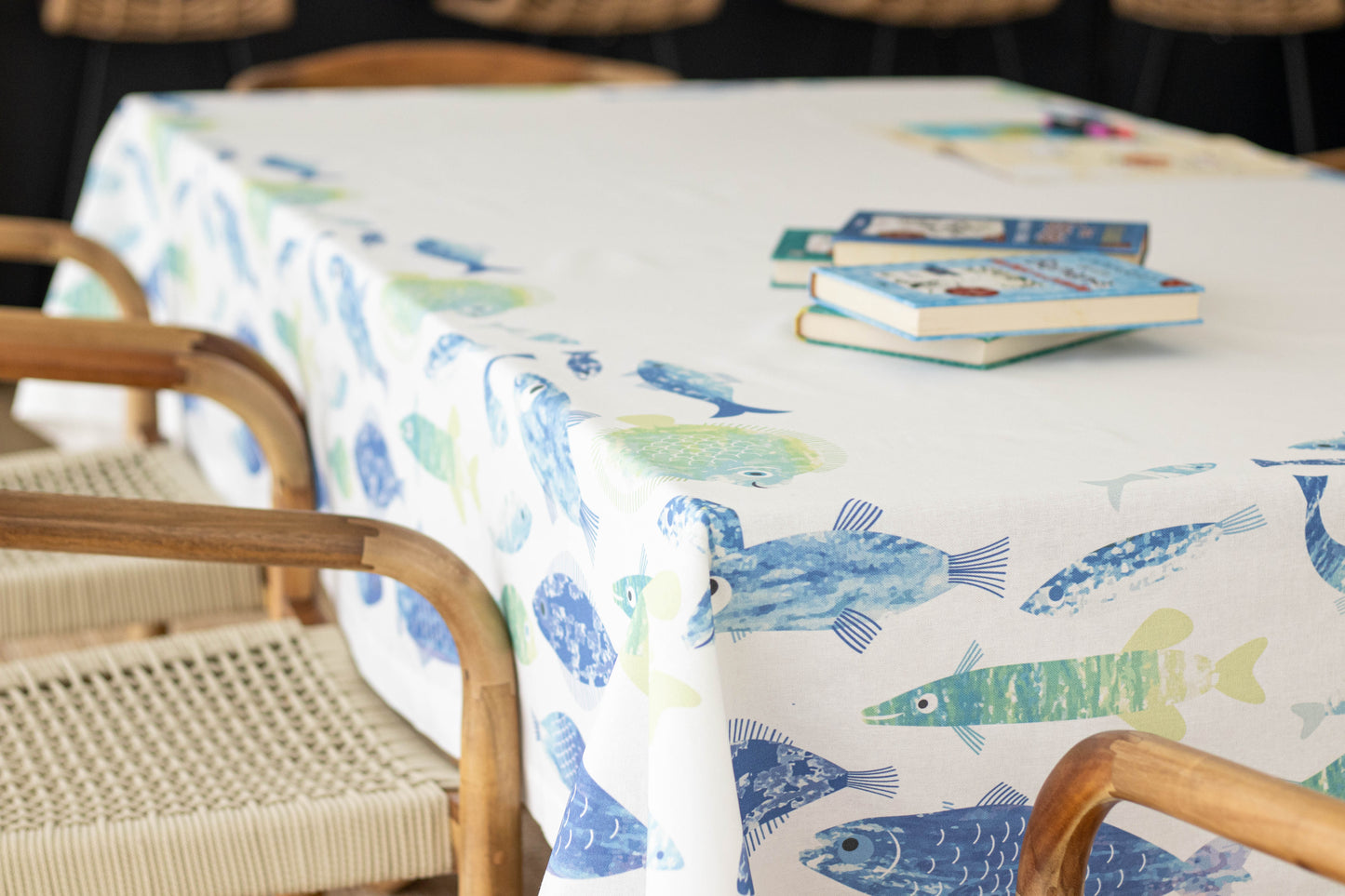 Toalha de Mesa - PEIXES AZUL